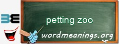 WordMeaning blackboard for petting zoo